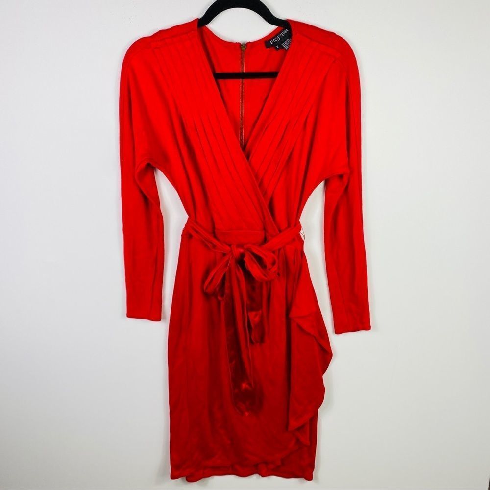 ETCETERA Red Long Sleeve Dress, Size 2